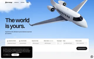 Airvoir homepage website preview