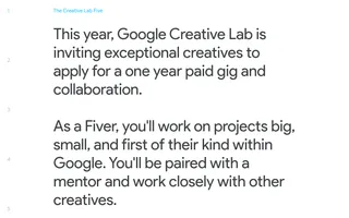 Google Creative Lab Five homepage website preview