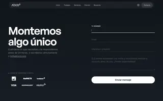 Atico³ homepage website preview