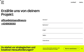 Dots and Lines homepage website preview