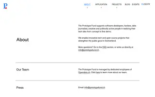 Prototype Fund Switzerland homepage website preview