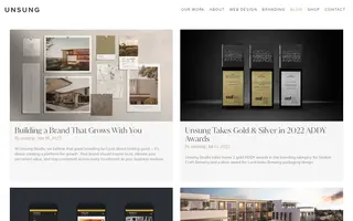 Unsung Studio homepage website preview