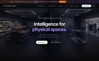 Pygmalios homepage website preview