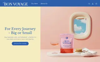 Bon Voyage homepage website preview