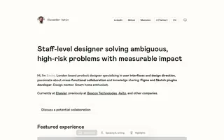 Alexander Katin homepage website preview