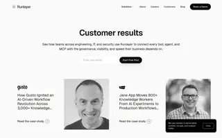 Runlayer homepage website preview