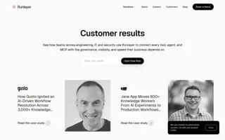 Runlayer homepage website preview
