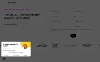 Sunday homepage website preview