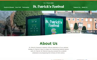 St. Patrick's Festival homepage website preview