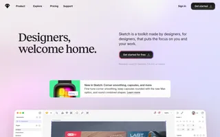 Sketch homepage website preview