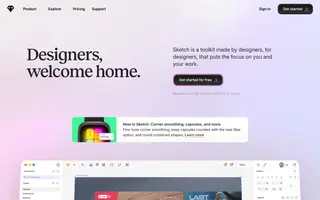 Sketch homepage website preview