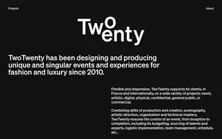 TwoTwenty homepage website preview