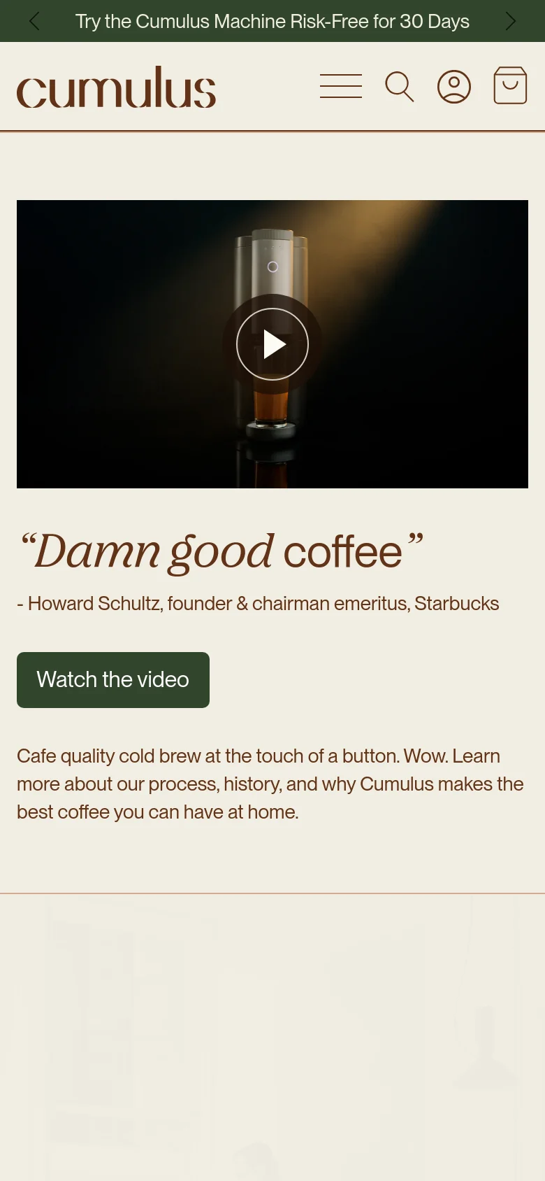 Cumulus About Us mobile website screenshot