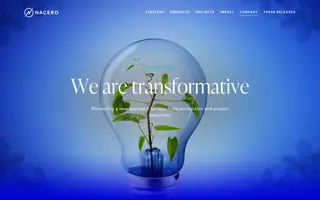 Nacero homepage website preview