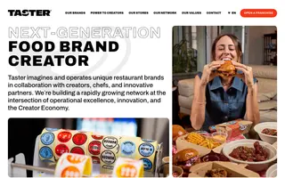 Taster homepage website preview