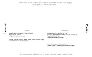 Universal Practice homepage website preview