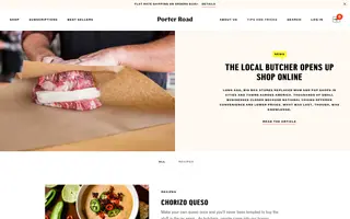 Porter Road homepage website preview