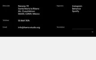 Faena Studio homepage website preview