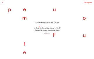Futurepoem homepage website preview