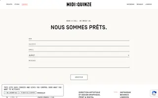 Midi:Quinze homepage website preview