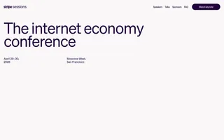 Stripe Sessions homepage website preview