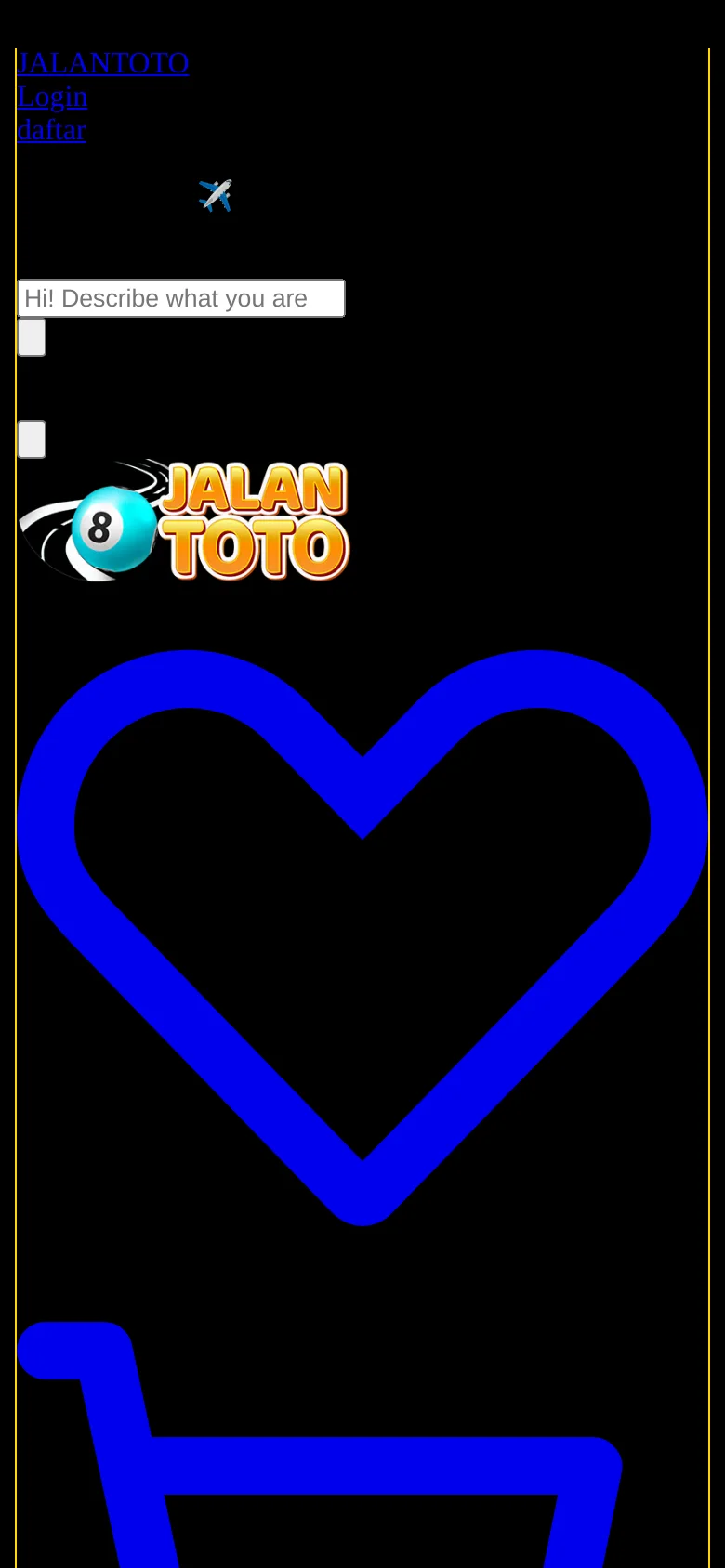 The mobile version presents a vertically stacked layout optimized for small screens, focusing on the JALANTOTO logo and promotional posters. The navigation links 'Login' and 'daftar' are positioned at the top, and the content is condensed into a single column with large, touch-friendly elements against a black background.