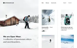 Open-wear homepage website preview
