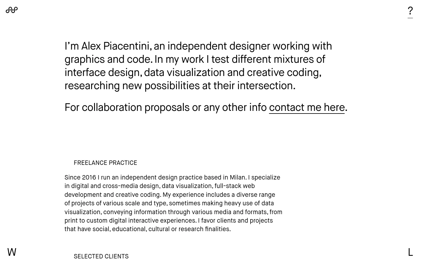 Alex Piacentini About Us desktop website screenshot