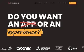 The Distance homepage website preview
