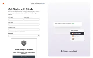 GitLab homepage website preview