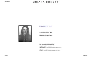 Chiarabonetti homepage website preview