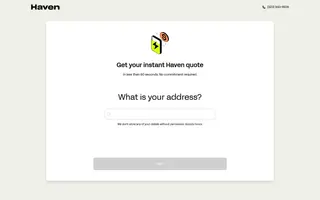 Haven homepage website preview