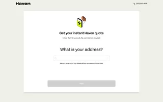 Haven homepage website preview