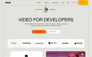 Mux homepage website preview