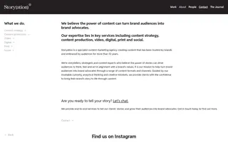 Storyation homepage website preview