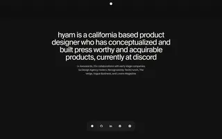 Hyam homepage website preview