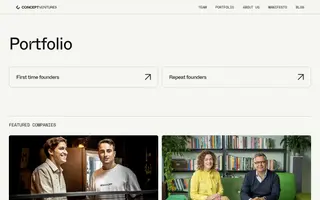 Concept Ventures homepage website preview