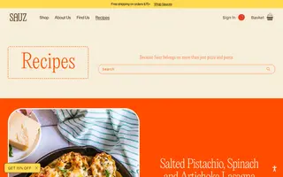 Sauz homepage website preview
