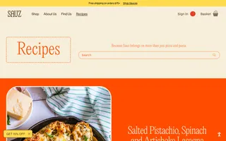 Sauz homepage website preview