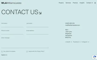 Williams Lester homepage website preview