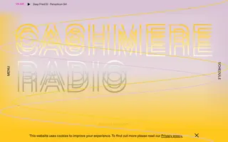 Cashmere Radio homepage website preview