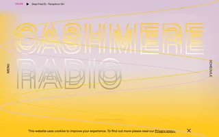 Cashmere Radio homepage website preview