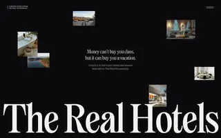 The Real Hotels homepage website preview