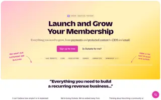 Outseta homepage website preview