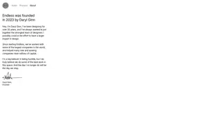 Endless homepage website preview