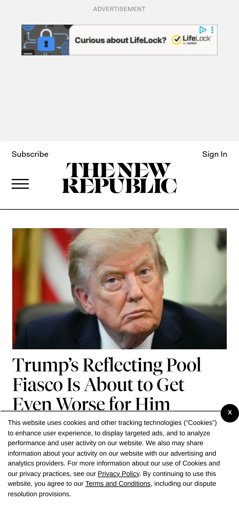 The New Republic homepage mobile website screenshot