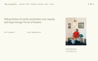 The Loved Co homepage website preview
