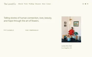 The Loved Co homepage website preview