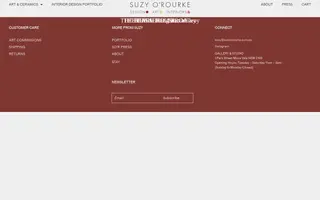 Suzy O'Rourke homepage website preview