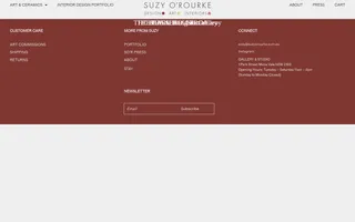 Suzy O'Rourke homepage website preview